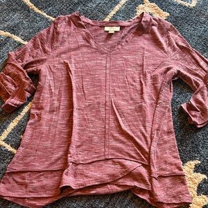 Style & Co. Maroon Long Sleeve V-Neck Top‎